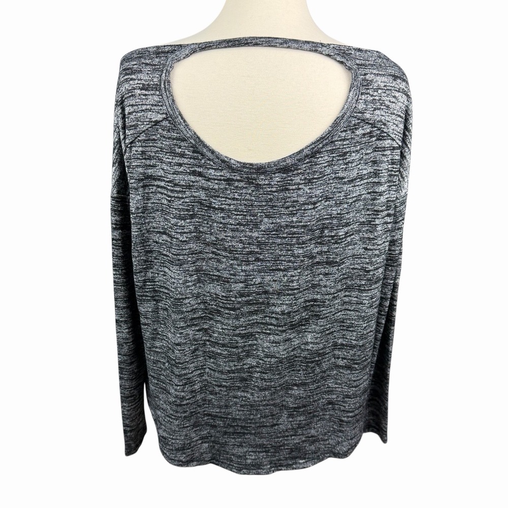 Rag & Bone Jean Peek-a-Boo Open‎ Back Gray Black Knit Long Sleeve Top Size Small